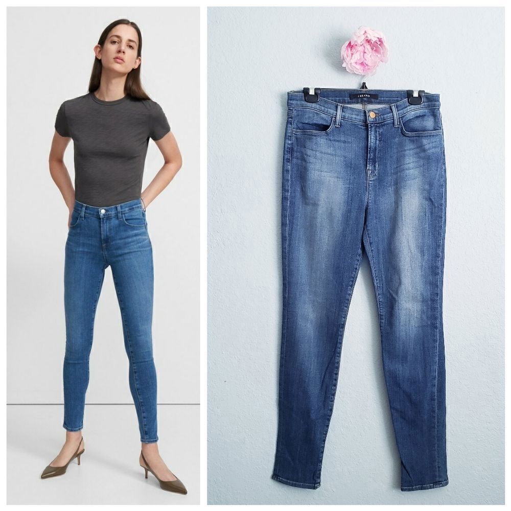 J Brand Maria Medium Wash High Rise Skinny Jeans
